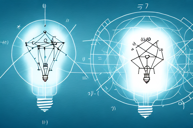A lightbulb with a mathematical equation around it